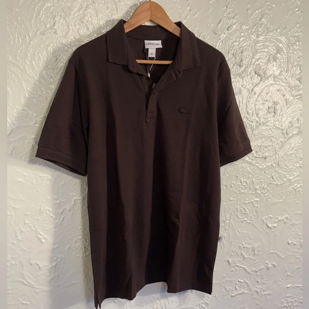 Lacoste Chocolate Polo Shirt Classic Design - Picture 2 of 3